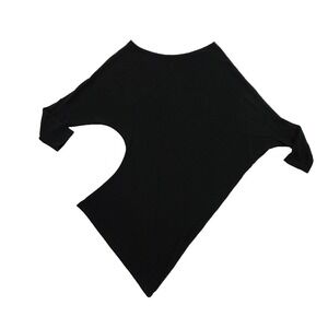 Watermelon Asymmetric Tunic Top‎ Womens Medium Black Jersey Knit Stretch Y2K